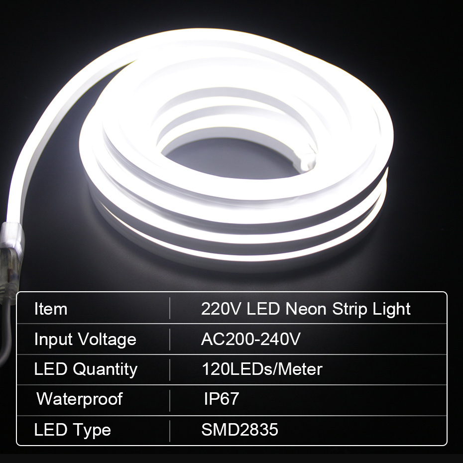 LED Neon Strip 220V 2835 120 L - огляд і ціна Outdoor Power Strip Weatherproof
